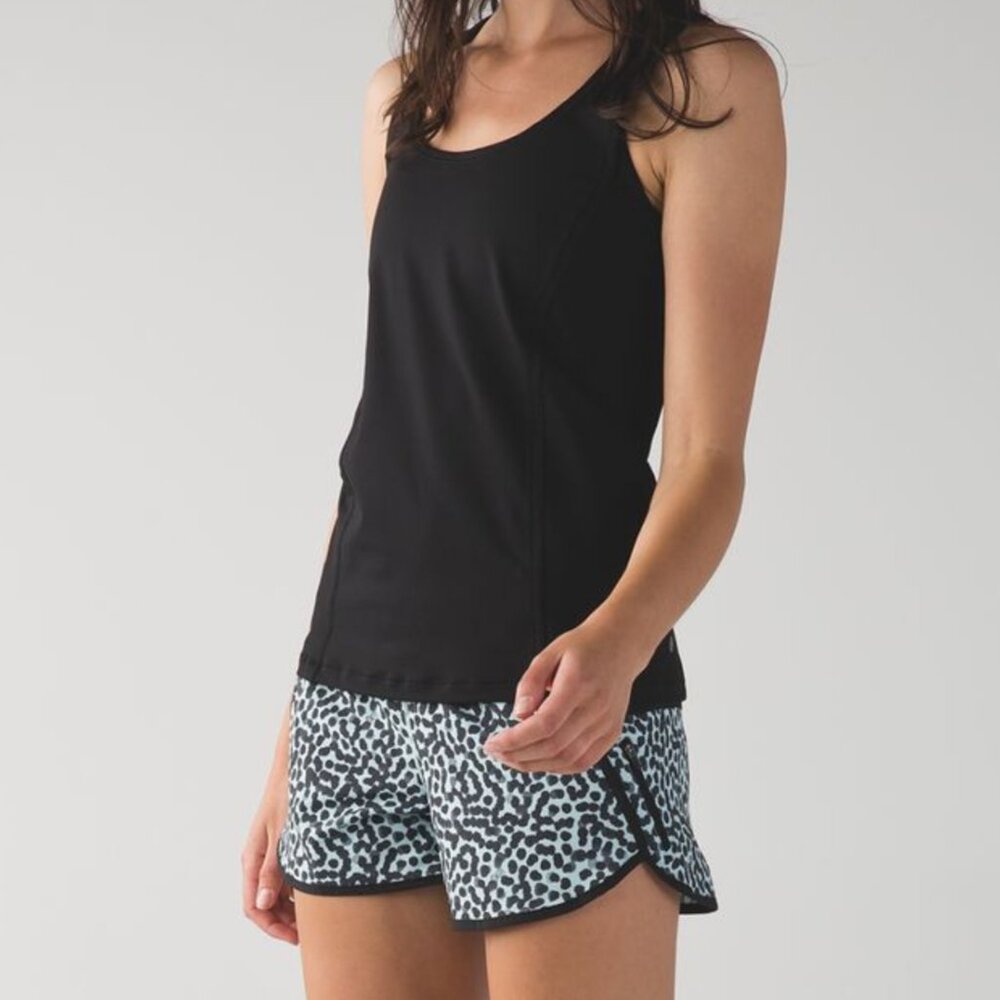 Lululemon Tracker Short III *4-way Stretch - Ace Spot Tranquil Blue Black/Black